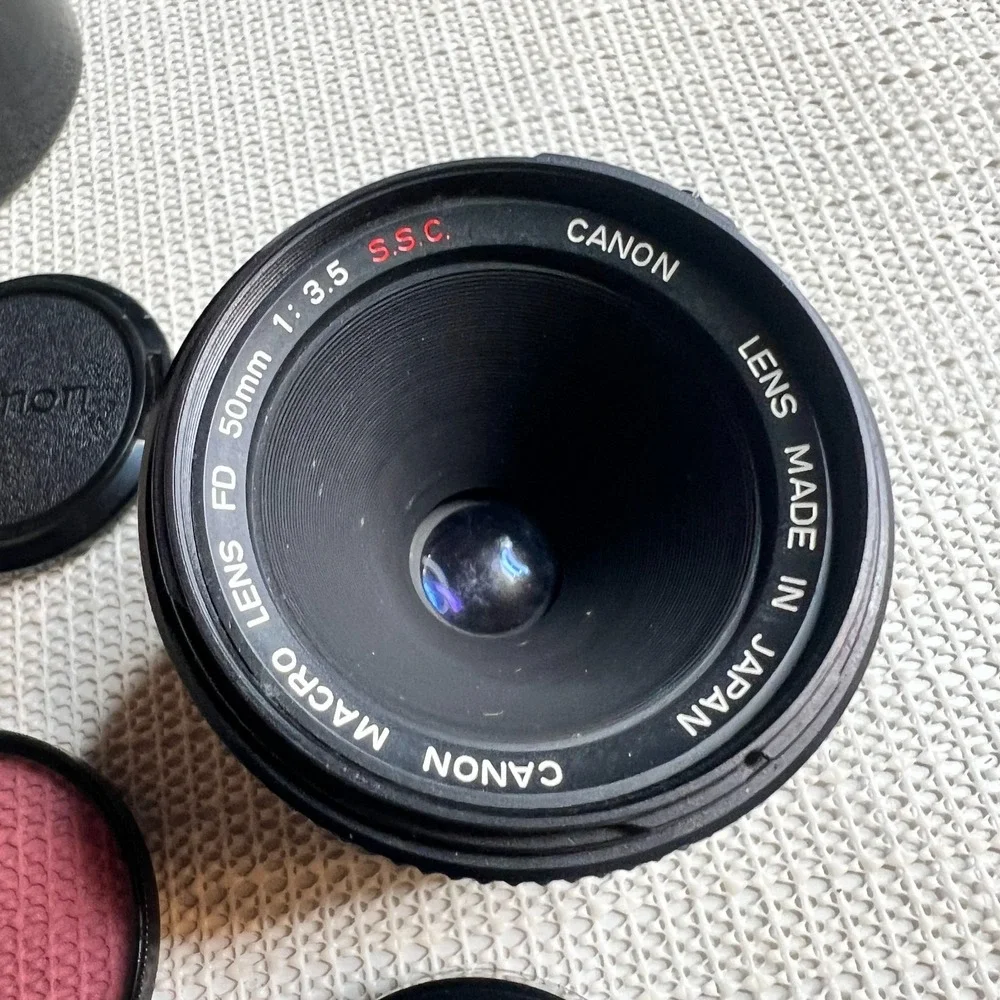 【NEAR MINT】 Canon Macro FD 50mm f3.5 S.S.C. SSC Lens w/ Extension Tube 25 JAPAN